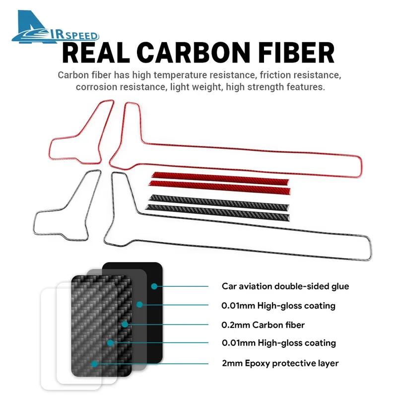 Real Soft Carbon Fiber Sticker For Kia Sportage   2024 2025 LHD RHD Car Air Outlet Frame Under Trument Panel Interior