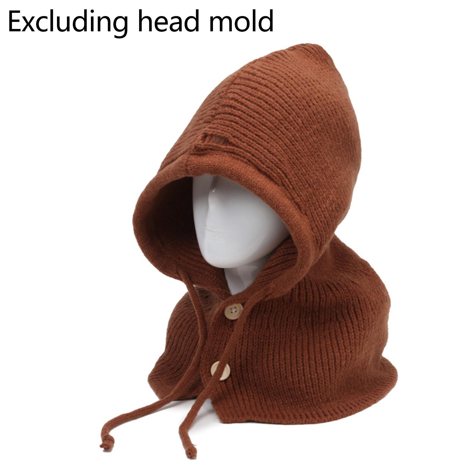 

Мода Зима Женщины Капюшон Шарф Шапки Винно-красный Коричневый Вязаный Пуловер Завязки Балаклава Теплая Шапка Бини Шапка-ушанка