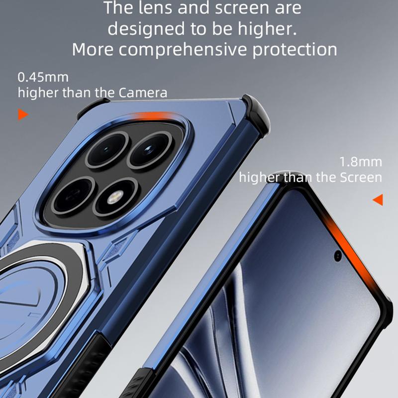 KEYSION Shockproof Magnetic Case for Redmi Note 15 Pro 4G 5G Upright Live Metal Ring Stand Phone Cover for Redmi Note 15 Pro+ 5G