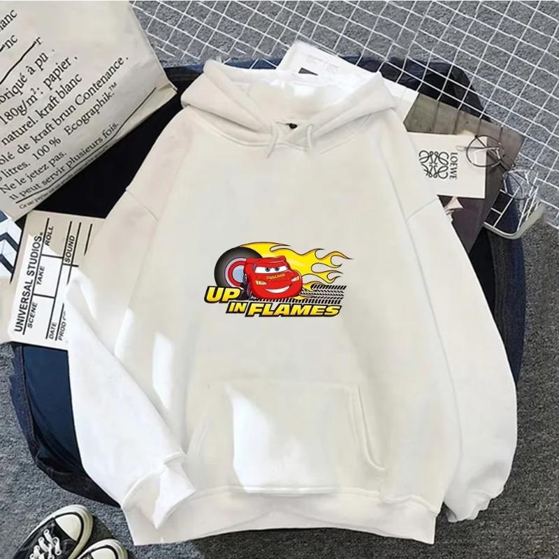 Cars Lightning McQueen Hoodies Women Vintage Jasmine Kawaii Hooded Pullover Clothes Cartoons Sweatshirt Harajuku Aesthetic Tops