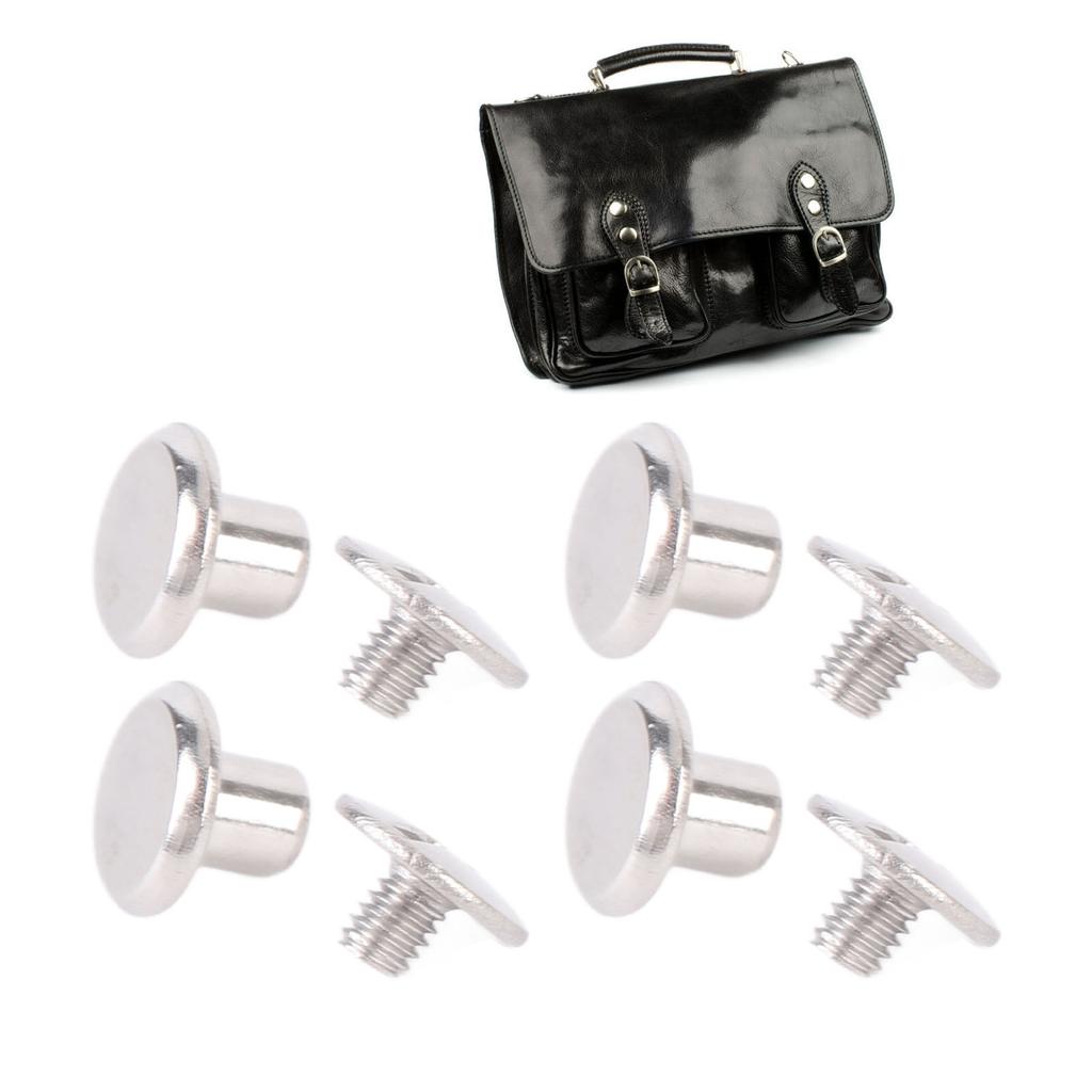 100 Sets Rivet and Screw Stainless Steel M2.5 Flat Round Head Rivet Fastener Set for Leather Crafts Clothing Decoration