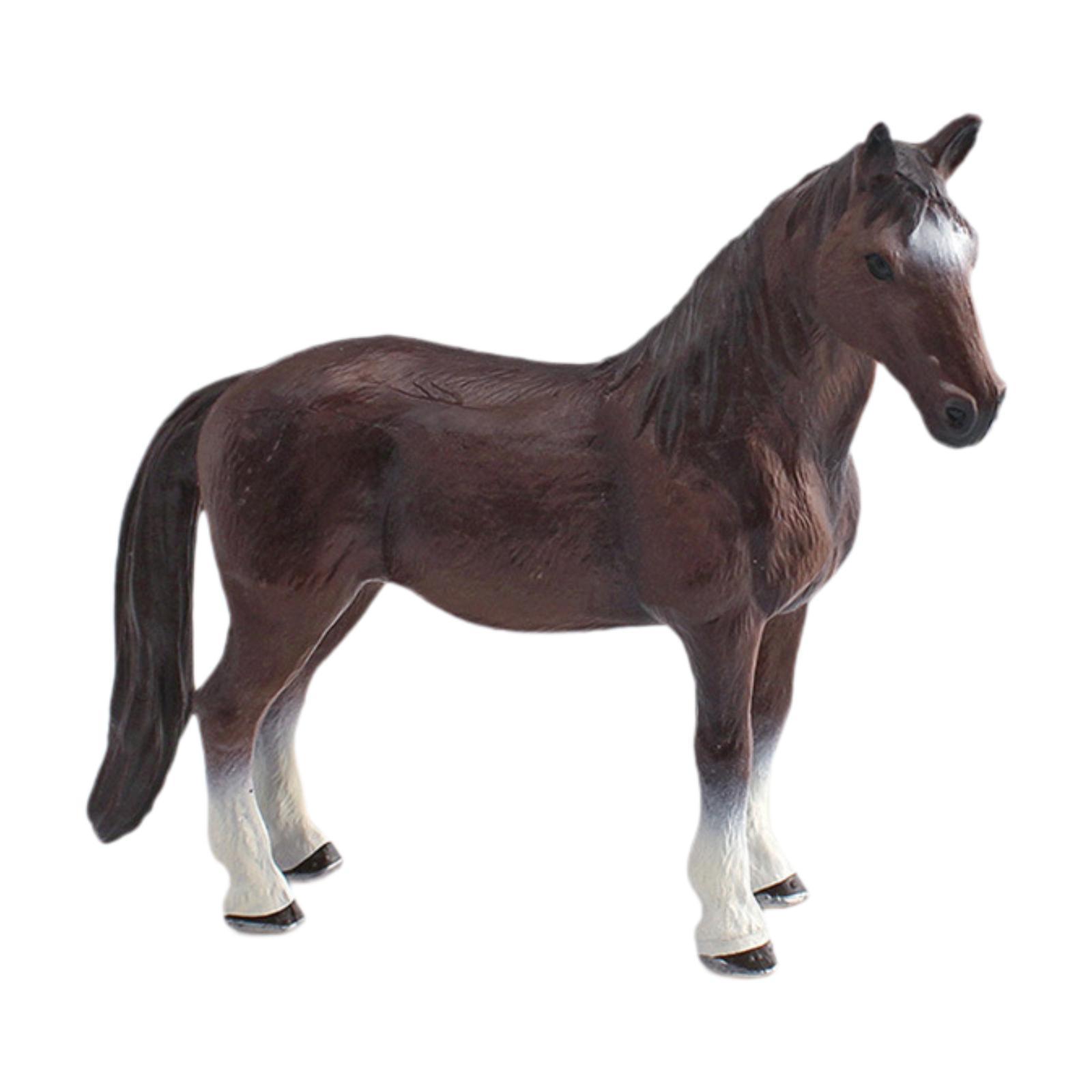 Realistic Horse Figurine Toy Hand Painted Figure Desk Accent Children