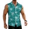 Men's Workwear Lapel Button-Down Vest Shirt - Lightweight Sleeveless Top