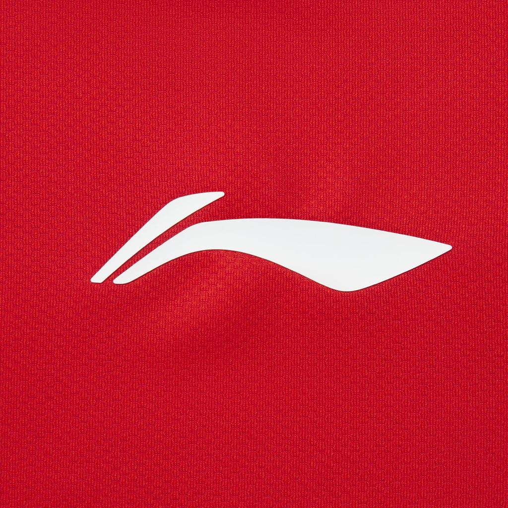 Li-Ning Comfortable Breathable Spliced Printed Short Sleeve T-Shirt Unisex Tops Cherry-Blossom-Red AAYV067-3