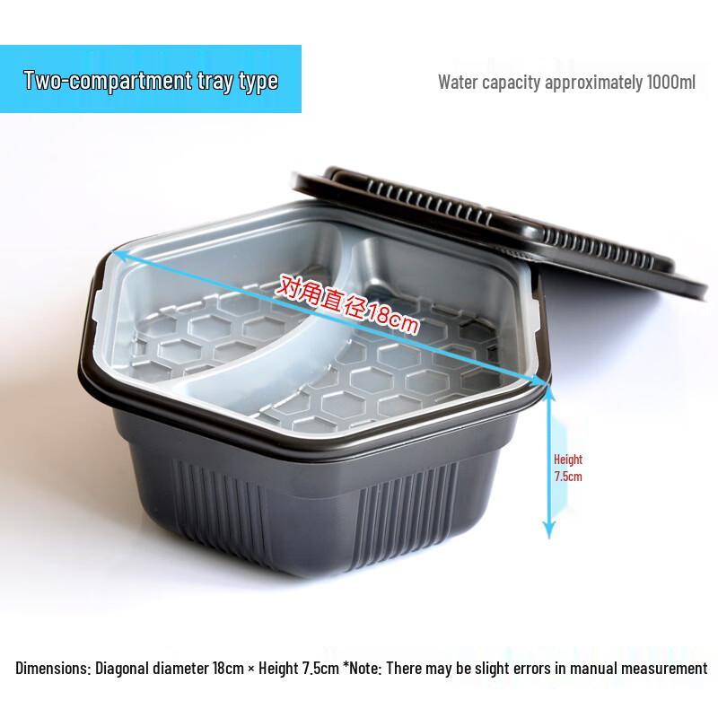 Hanyou 1000ml Hexagonal Double-Layer Meal Prep Containers