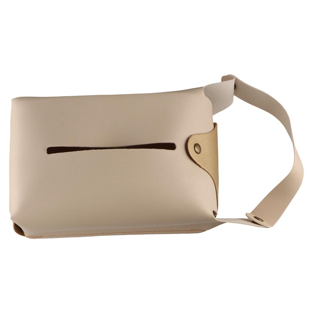 PU Leather Leather Car Headrest Tissue Holder Foldable Car Tissue Box Cover  Vehicle Decoration