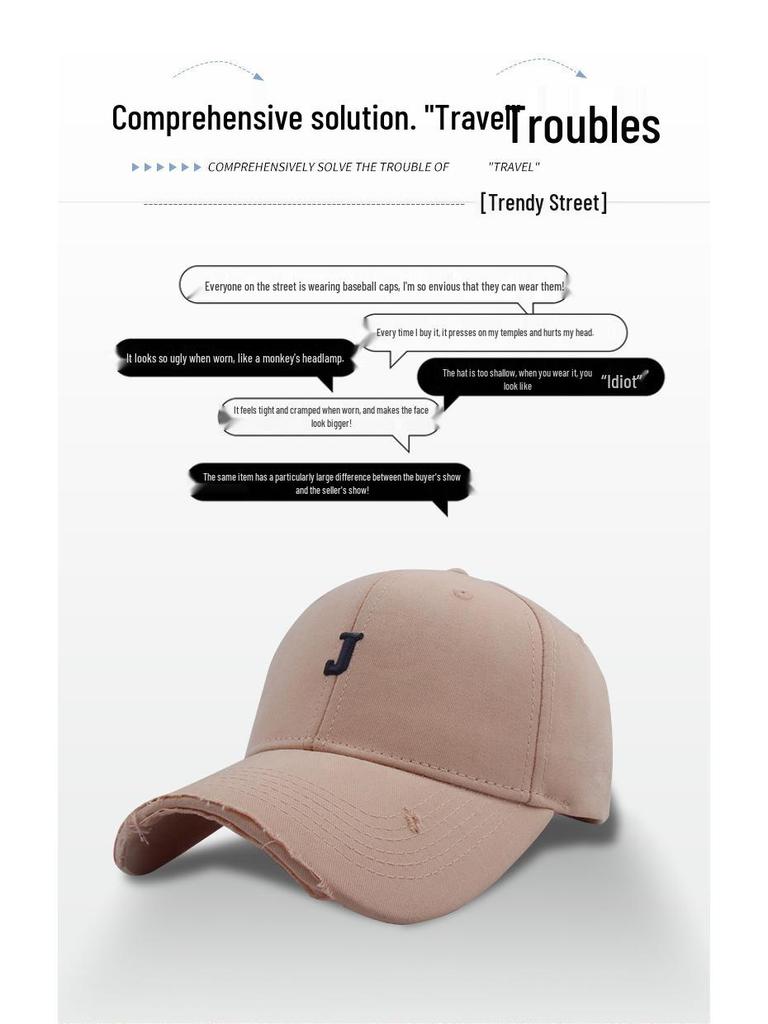 Fresh Blue Baseball Cap: Spring/Summer Sunshade with Deep Top for Small Faces, Unisex Duckbill Design