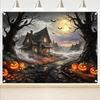 Halloween Backdrop Haunted House Halloween Banner Photo Props 8x6ft