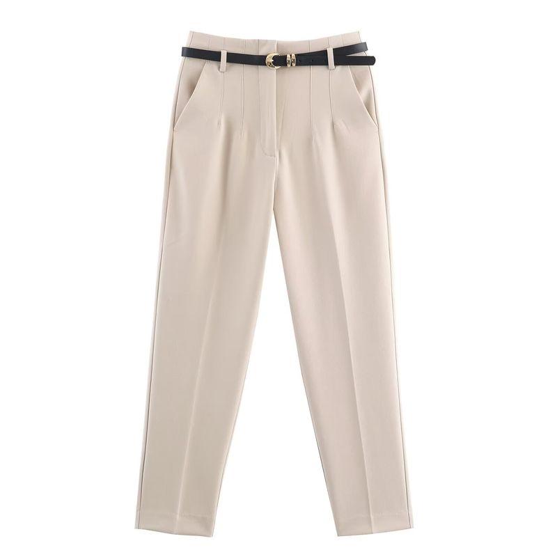 ZA New Arrival Women's ZR Fashion Style Export Fashion Joker Casual High Waist Belt Pants 4387248 681