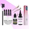 Unsichtbare UV-Haarverlängerung Komplettset UV-Lampe 30g UV-Haarkleber 30ml Kleberentferner Kunststoff-Augenbrauenkamm für Haar- & Wimpernverlängerungen