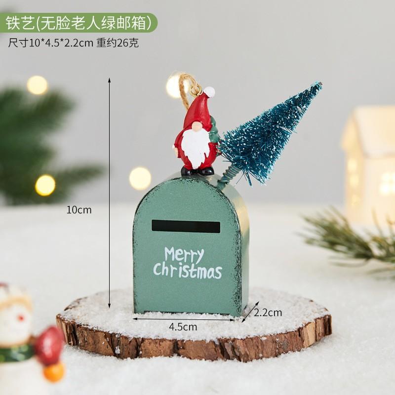 New Christmas Wrought Iron Decorative Cabin Mailbox Indoor And Outdoor Decorations, Bar, Shopping Mall Window Ornaments