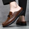 Fashion Fashion Half Drag Casual Leather Mules Slippers Men Leisure Walk Sandals Outdoor Beach Slides Shoes Elegantes Man Business Shoes
