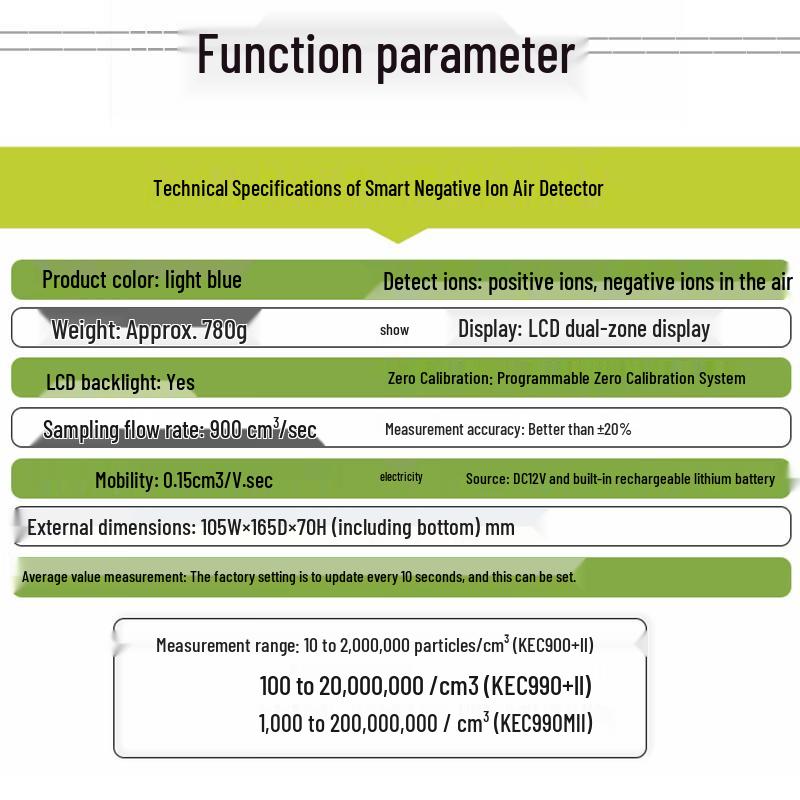Yuanhengtong KEC990+II Air Negative Ion Detector (CN version)
