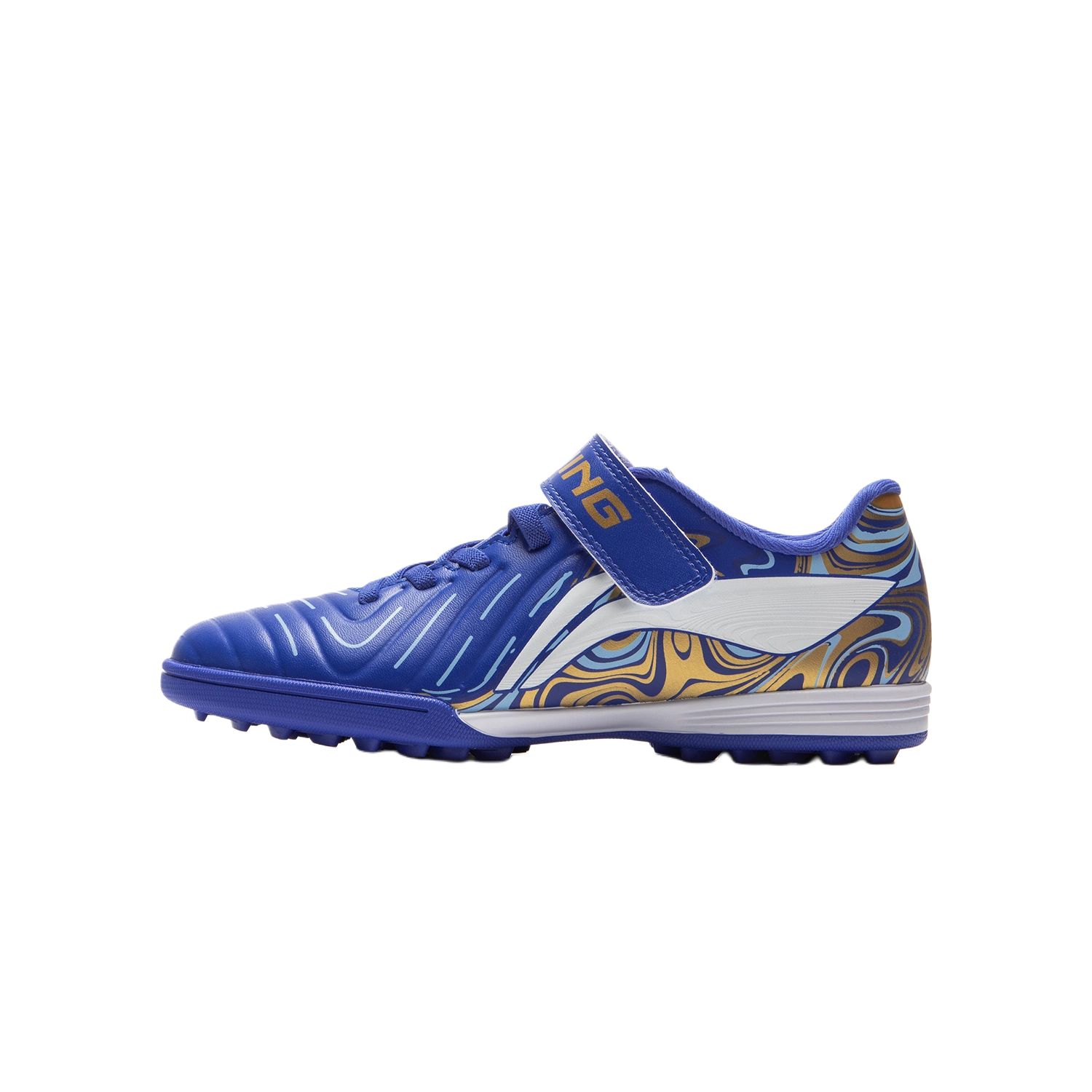 Li Ning YOUNG Soccer Ball Cushioning Abrasion Resistant Low top Kids Soccer Shoes Blue Kids YKGV008-5 37