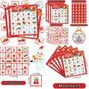 Bingo Christmas Theme Game Santa Snowman Paper Cards Set Family Holiday Fun Play