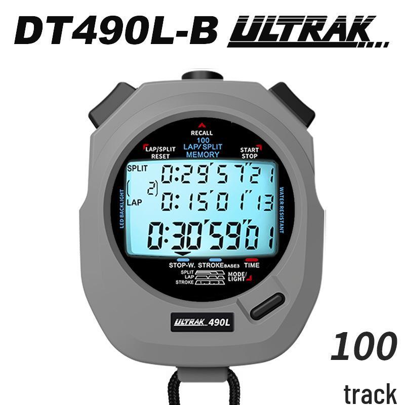 DT490L Electronic Stopwatch: 100-Lap 3-Row Timer for Track & Field DT490L-D Red
