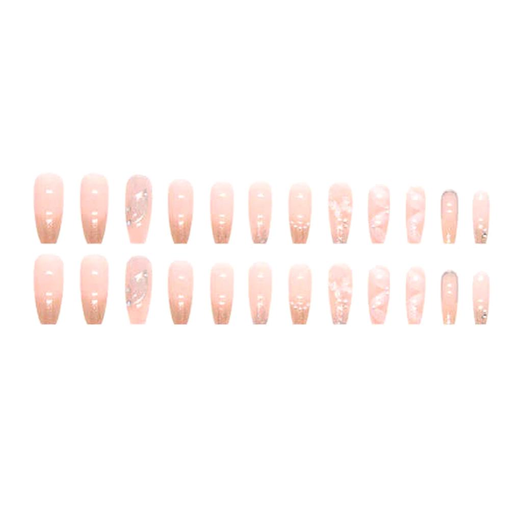 Hot Girl Short Wearable Nail, Handcrafted Butterfly Nail , Diamond Glitter, Nail Plate, High-end Fake Nail.3ML