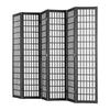 Kamerverdeler Japanse Wandverdeler 4 Panelen voor Ruimtescheiding (Zwart)