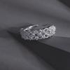 Factory  925 Sterling Silver Open Ring Custom Hollow Mesh Zircon Band Rings Adjustable Cubic  Finger Ring Custom Logo