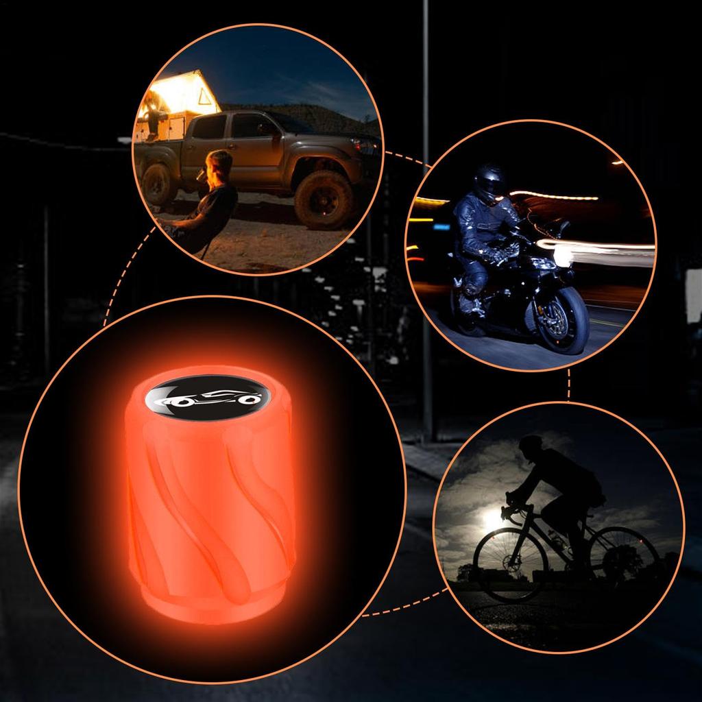 Tire Valve Stem Cap, 8 Pieces, Luminous Light, Tire Valve