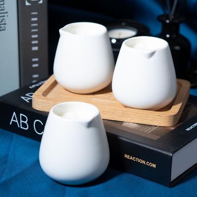 White Ceramic Cup with Mouth for Home Use 38 Degrees Low Temperature Soy Essential Oil Wax Scented Candle