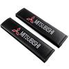 lqjn6 1/2Pcs Mitsubishi Logo Leather Seat Belt Shoulder Cover Protection Pads For X EX L200 Colt Outlander Pajero Lancer Eclipse Cross