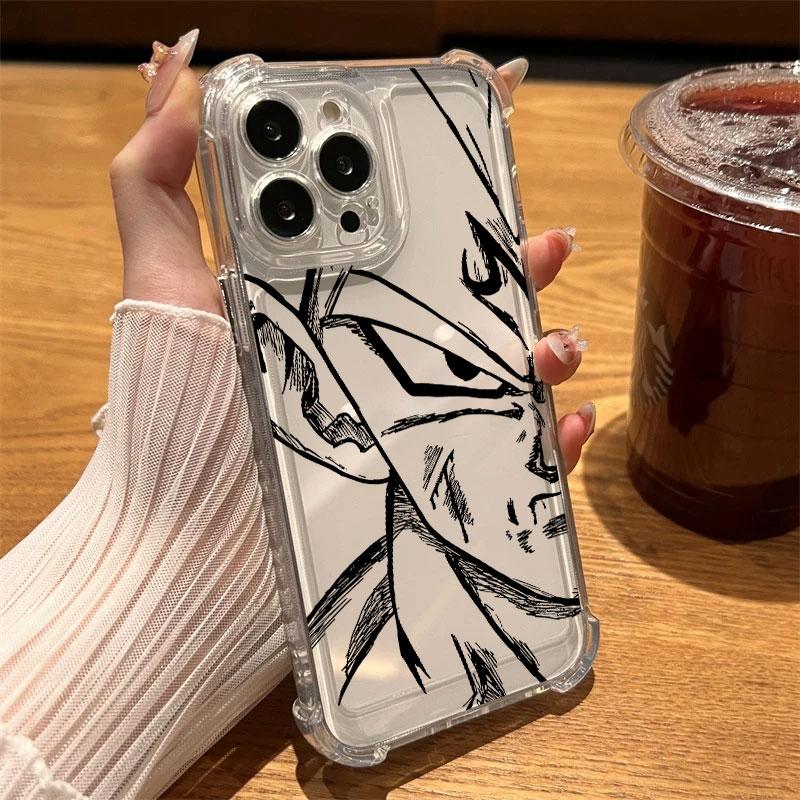 

Cool Vegeta Goku Dragons Balls Black Art Phone Case Clear For iPhone 17 16 14 15 11 12 13 Pro Max 16E 15 Plus 17 Air Soft Cover iPhone 11 Pro