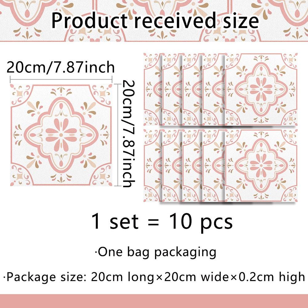 Pink Pattern Stickers Waterproof Tile Stickers DIY Decoration