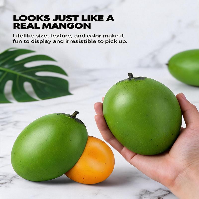 Simulation Mango Squeeze Toy Heat Discolor Green To Yellow Slow Rebound Anti Anxiety Decompression Toy