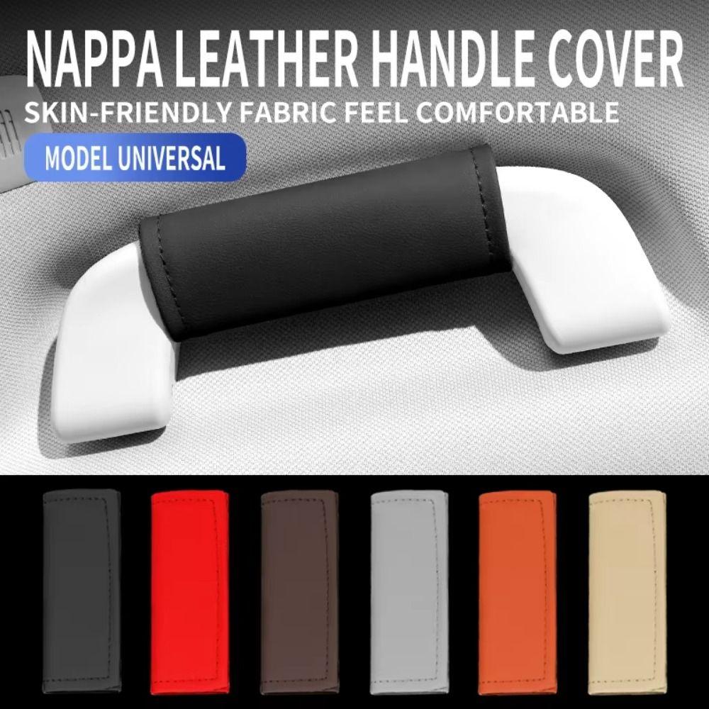 2Pcs Soft Car Handle Cover PU Leather Door Handle Protector Car Interior Decoration