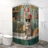 Stylish Cat in Bathtub with Sunglasses Waterproof Shower Curtain, Modern Bathroom Decor, Unique and Durable,Perfect for Home Use