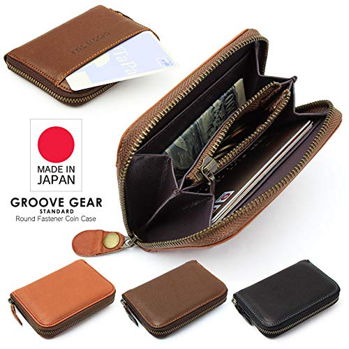 GROOVEGEAR Mini Wallet with Card Case, Small Leather Wallet, and Coin Purse for Men and Women, ggs-1003 Chocolate