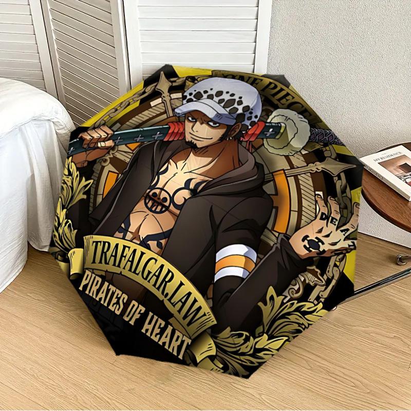 

1pc Trafalgar Law [Automatic Folding Umbrella] Durable Iron Frame & Rod, Portable Folding, All Seasons, Home Travel Outdoor, Makes a Great Holiday Gif