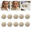 10Pz Corda di Cotone Intrecciata a Mano Bottoni all'Uncinetto con Foro per Maglione Cappotto Abbigliamento Borsa Fatta a Mano Progetto di Cucito Artigianale