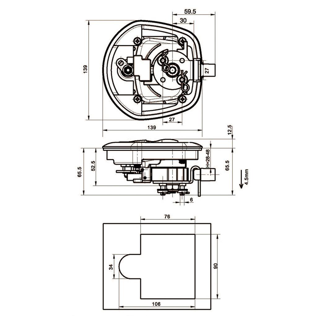 Sturdy And Reliable Whale Tail Lock For Trucks And Trailers Made Of High-quality Material Metal Lock T-style Lock