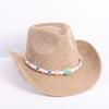 Popular European and American Classic Western Denim Straw Hat, Men's and Women's Fashion Outdoor Sunscreen Sequined Straw Hat