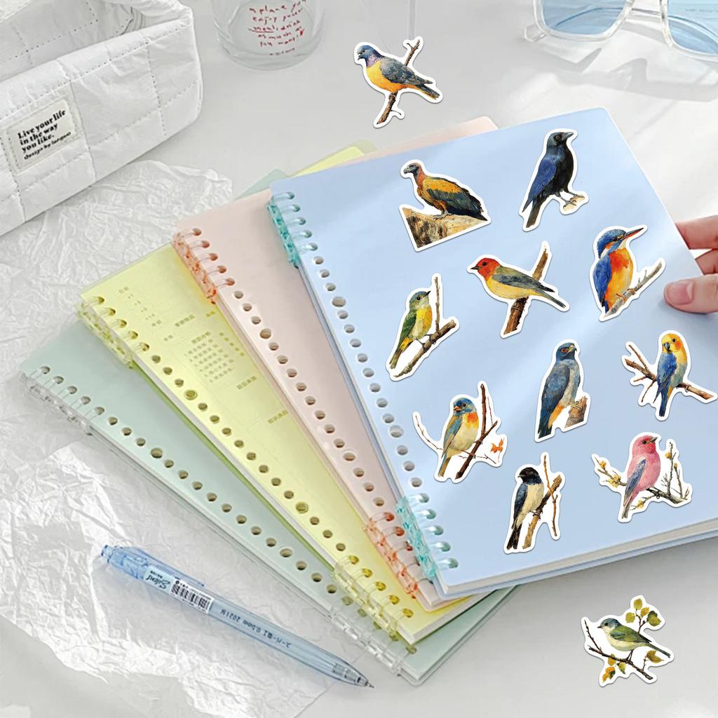 50Pcs/Set Colorful Birds Series 03 Waterproof Stickers DIY Fashion Doodle Decals Stickers