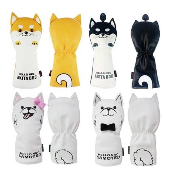 Golf Head Cover 440cc 460cc Woods Utility UT Waterproof Design Akita Dog Samoyed.