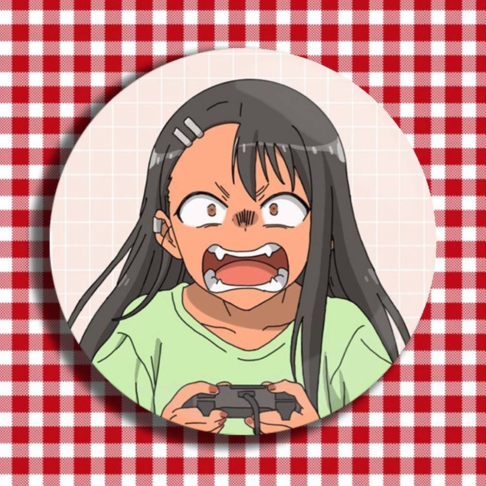 Don't Toy With Me,Miss Nagatoro-San Laser Badge Creative Pins Brooch for Decor Gifts Fans Collect Easter decorations