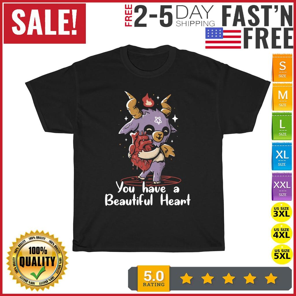 You Have a Beautiful Heart Cute Baphomet Satan Demon Goat T Shirt Mens Womens Tees Top Men Women NEW