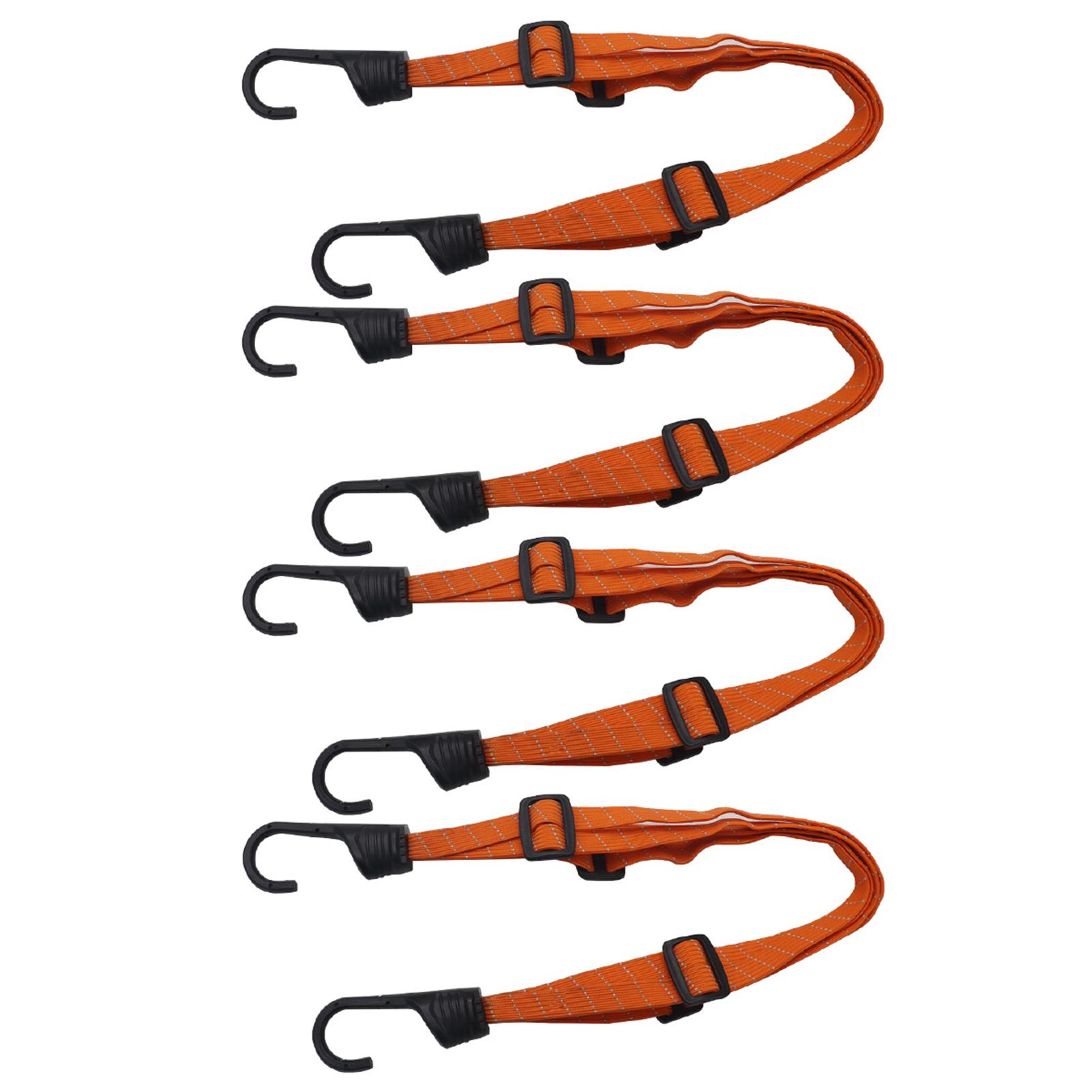 

4 шт., веревка для мотоциклетного шлема, эластичная светоотражающая веревка для багажа, эластичный ремень для веревки 60cm оранжевый