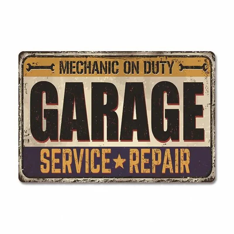 Route 66 Car Metal Dad's Garage Metal Tin Signs Poster Vintage Tinplate Retro Plaque Garage Man Cave Tire Shop Wall Art Decor