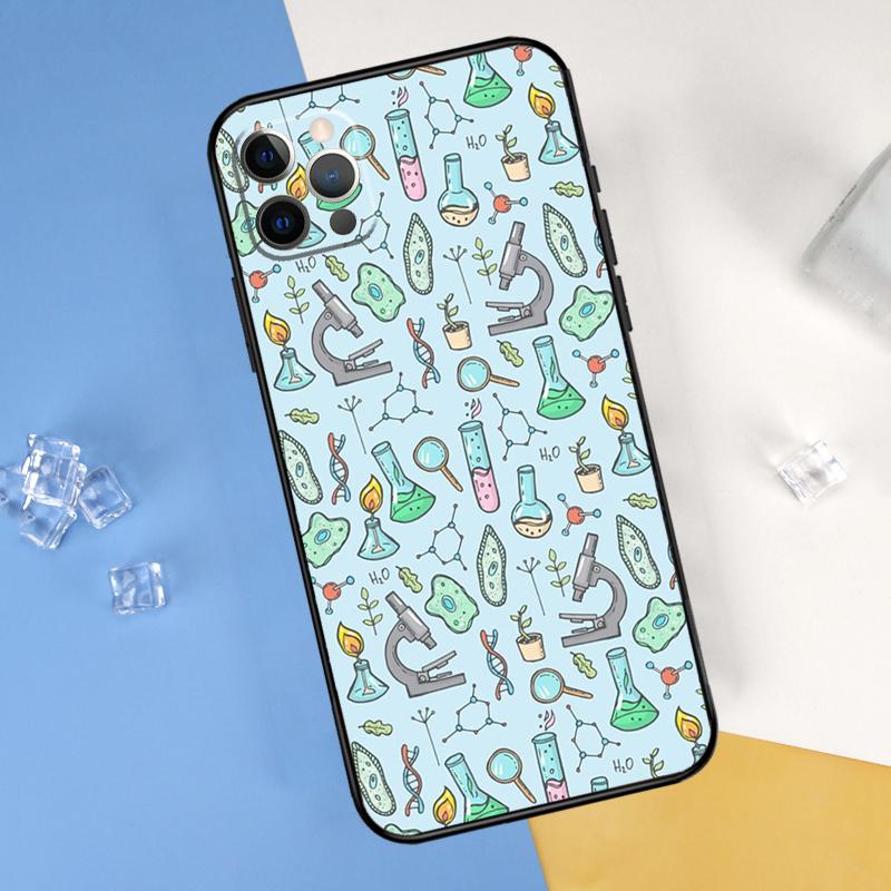 Biology and Chemistry Phone Case For iPhone 16 Pro Max 12 13 Mini 11 14 15 Pro Max XR 16 15 Plus 16e Cover Shell