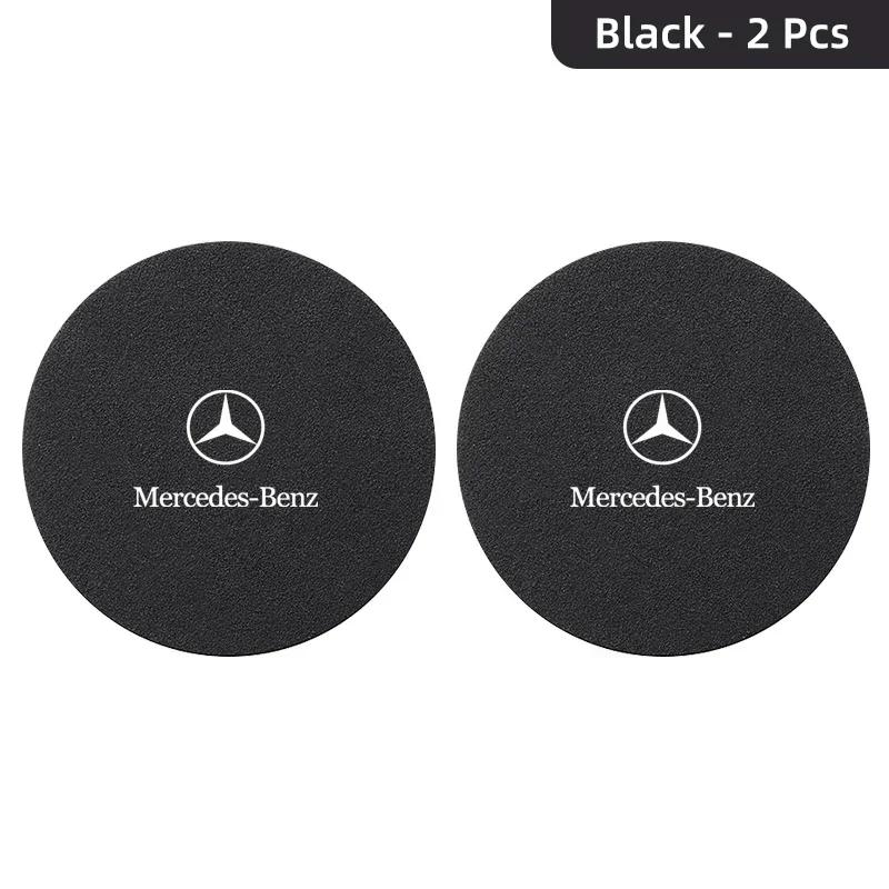 

2pcs Suede Car Coaster Water Cup Drink Holder Anti-Slip Pad for Mercedes Benz B/C/E/S Class A Class C200L GLC GLK New CLA GLA
