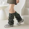 Scaldamuscoli Harajuku da Donna con Coulisse Regolabile Calze Lunghe Svasate Punk Copripiede Lento Baggy Streetwear