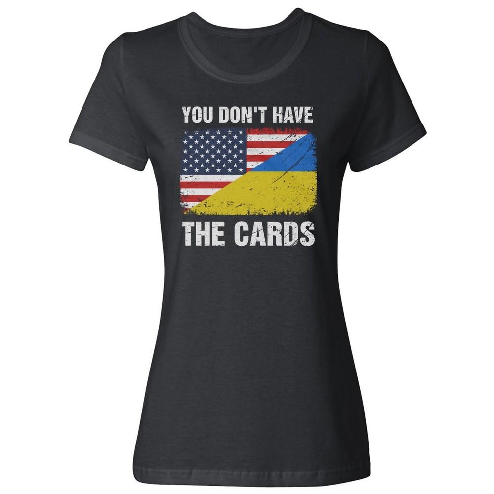 Трамп У тебя Нет Карт Флаги США Украины Женская Футболка с Круглым Вырезом Унисекс Футболка XXL