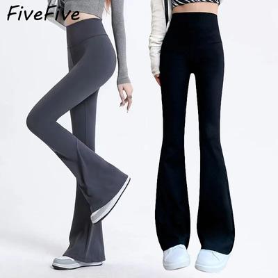 FiveFive Slim Butt Lift High Elastic Flare מכנסיים גבוהים מותן בטן להדק Slim חותלות מכנסיים נשים קז'ואל ורסטילי מכנסי כריש