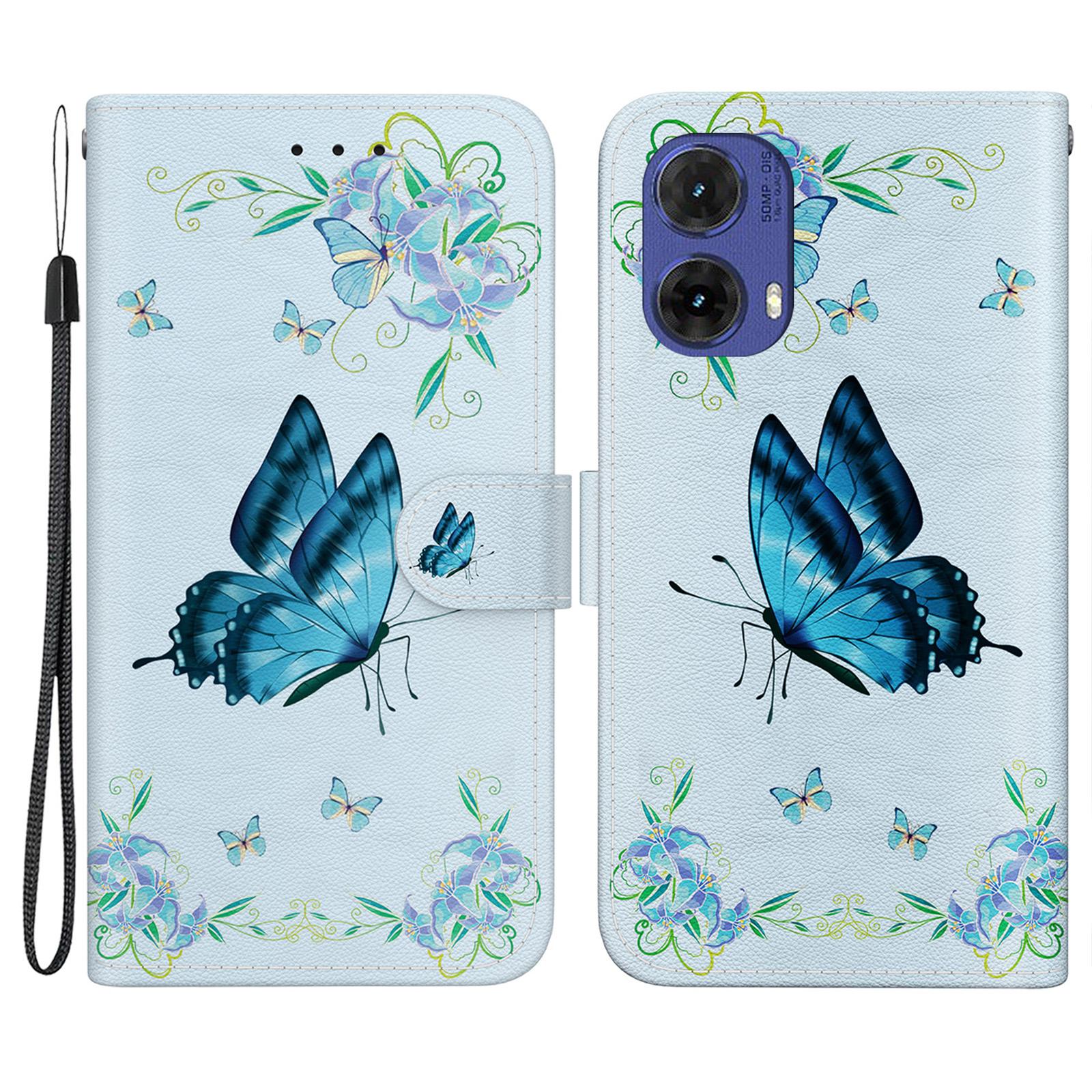 

For Motorola Moto G85 5G/S50 Neo 5G Case Pattern Print Leather Phone Cover with Card Holder F