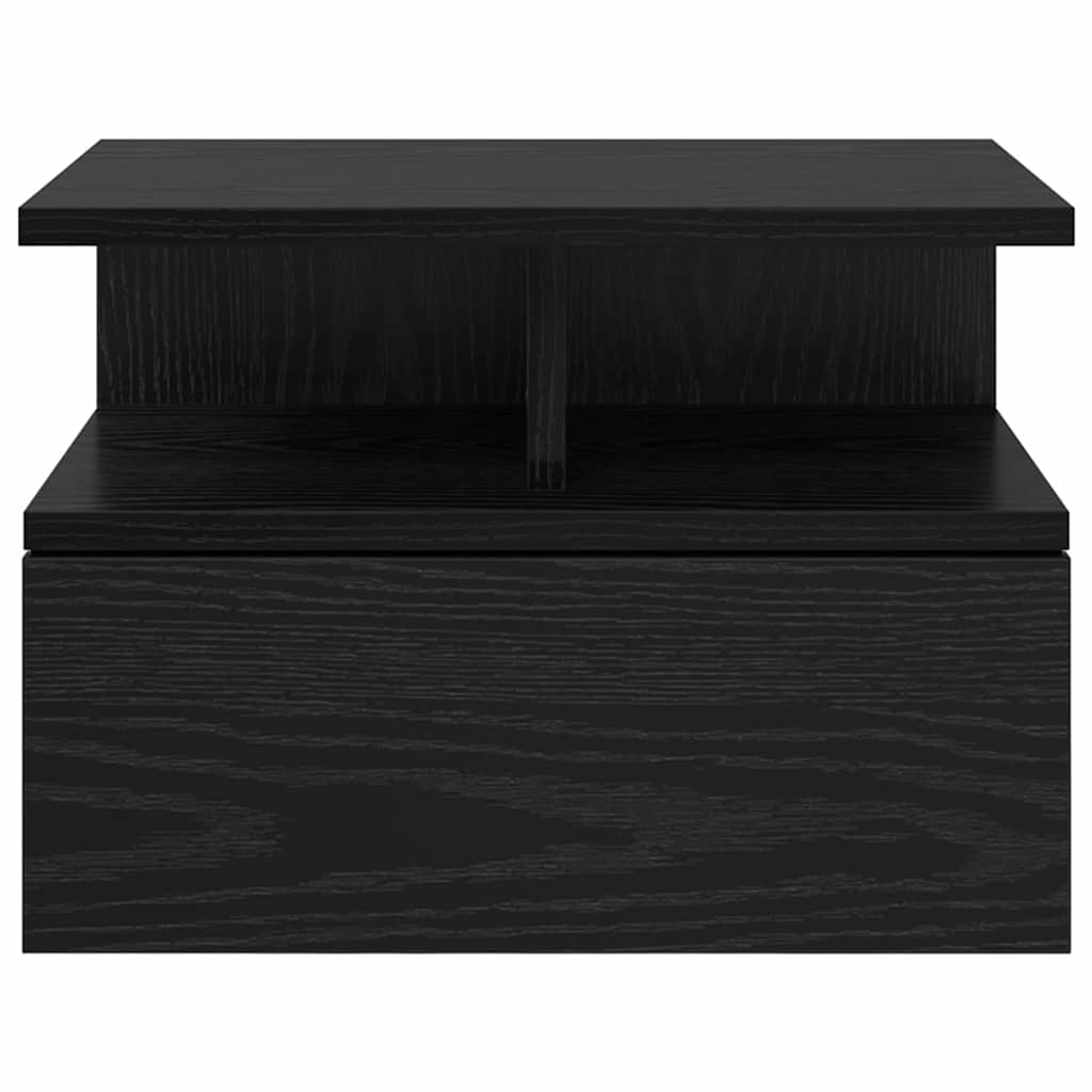 Floating Nightstand Black Oak Effect 40 x 31 x 28 cm