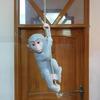Monkey Hanging Climbing On Rope Statue Unique Home Decoration Showpiece for Gifting & Interior, Grey